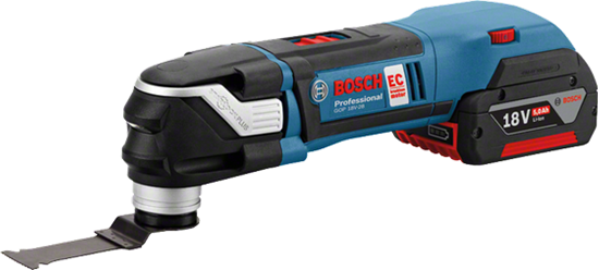 Снимка на Акумулаторен многофункционален инструмент Bosch GOP 18 V-28 Professional,2X5Ah, L-BOXX 06018B6003