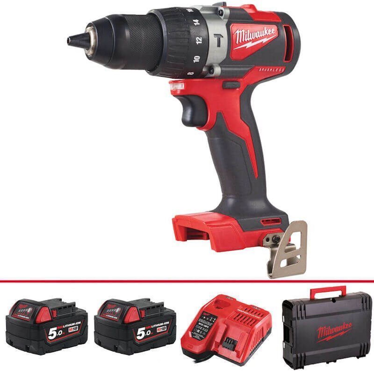 Снимка на Акумулаторен безчетков винтоверт Milwaukee M18BLPD2-502X, 4933464517