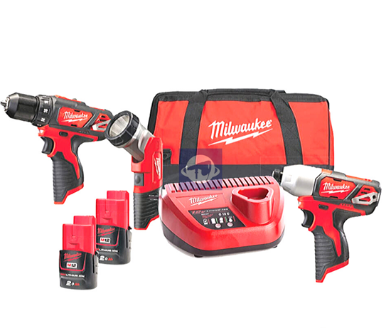 Снимка на Комплект акумулаторни инструменти Milwaukee M12BPP3A-202B;4933441225