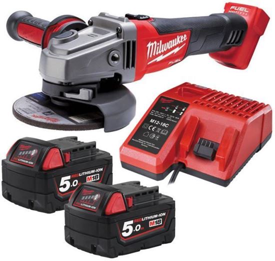 Снимка на Акумулаторен ъглошлайф Milwaukee M18CAG125X-502X,2 батерии 5.0Ah ,4933448866