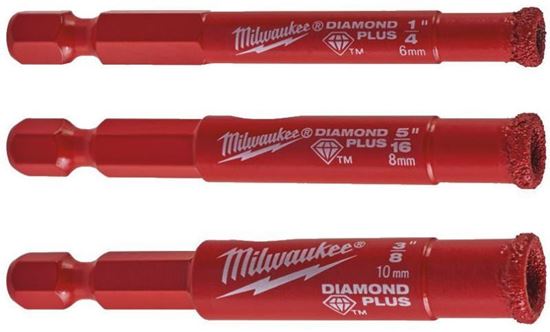 Снимка на Промо сет свредла Milwaukee Diamond Plus ™ ¼,3 броя,6/8/10 mm,4932471771