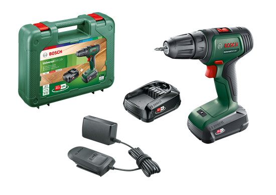 Снимка на Акумулаторен двускоростен винтоверт UniversalDrill 18V / 2 x PBA 18V 1.5Ah,06039D4002 