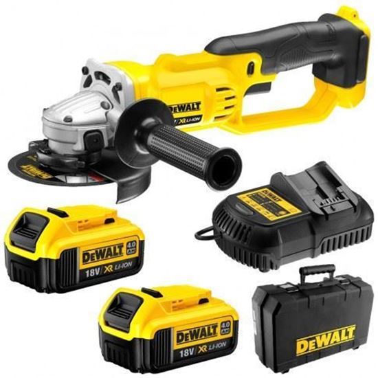 Снимка на Акумулаторен ъглошлайф DeWalt DCG412M2-QW, 2 батерии х 4,0Аh, Зарядно ,Куфар