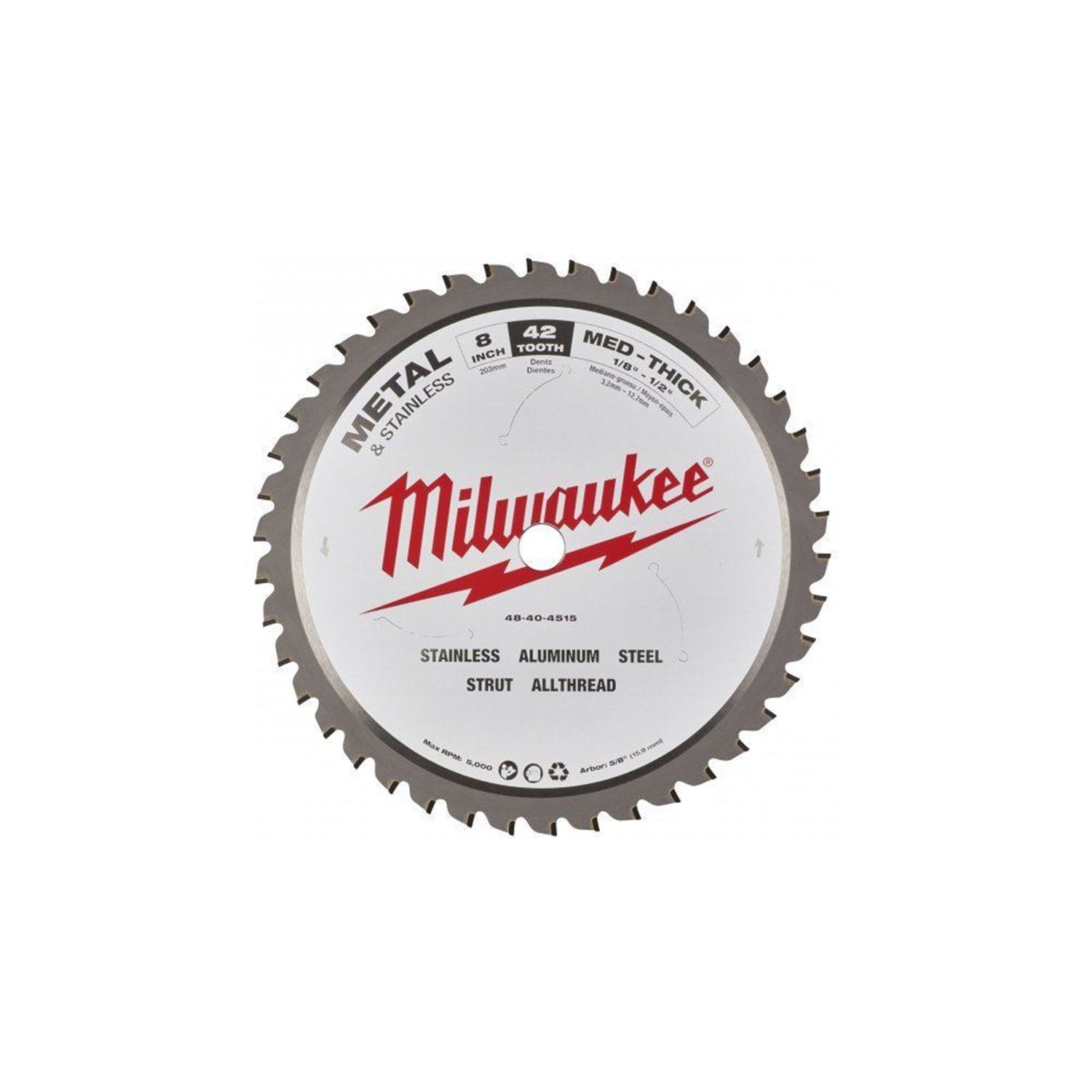 Снимка на Циркулярен диск за метал Milwaukee 203x5/8''x1.8x42-зъба 48404515