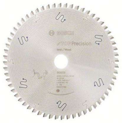 Снимка на Циркулярен диск Top Precision best for за Дърво;ø 254x30x2.3/1.8mm  60T ATB;2608642102