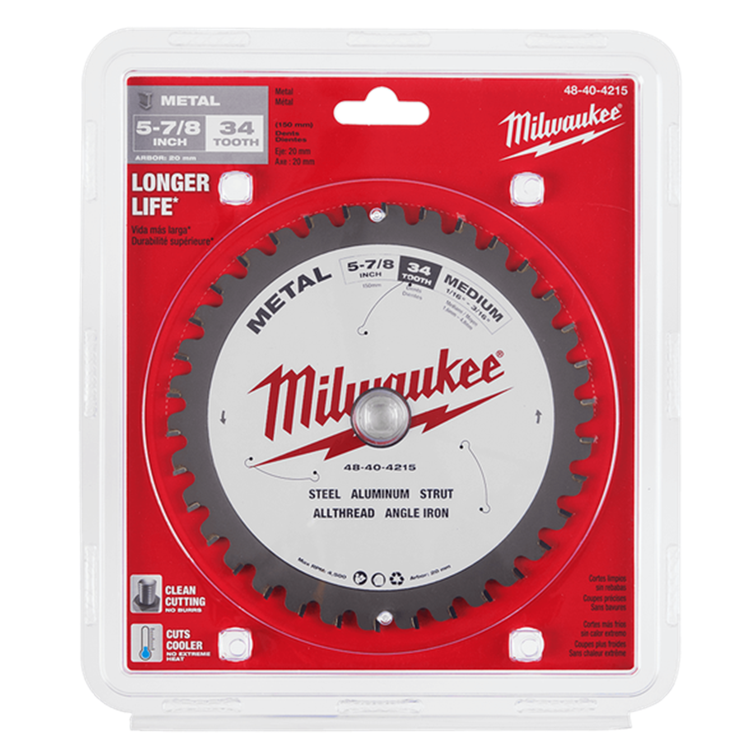 Снимка на Циркулярен диск за метал Milwaukee 150x20x1.6x34-зъба 48404215 