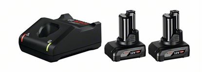 Снимка на Стартов пакет Bosch 2x GBA 12V 6,0 Ah батерии + GAL 12V-40 зарядно устройство; картонена кутия;1600A01B20