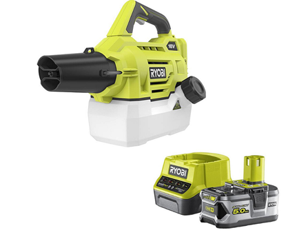 Снимка на Акумулаторен Аерозолен генератор RYOBI RY18FGA-0,18V+Акумулаторен сет RYOBI RC18120-150 Li-Ion battery ONE+ 5.0Ah + ЗАРЯДНО