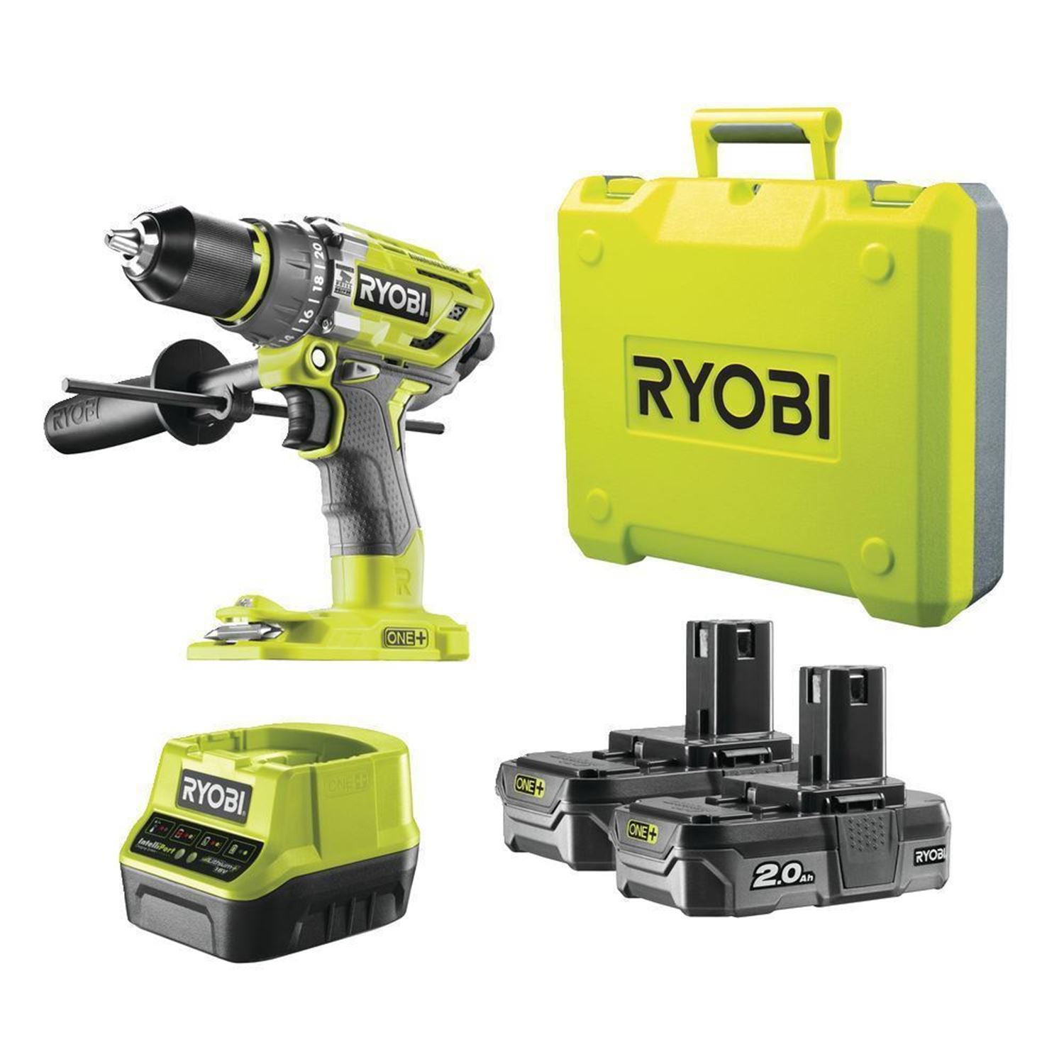 Снимка на Акумулаторна безчеткова ударна бормашина RYOBI R18PD7-220B,2X2Ah,5133004295  