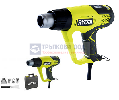 Снимка на Пистолет за горещ въздух RYOBI EHG2020LCD,2.000W,2 настройки,4 дюзи, Куфар , 5133001730