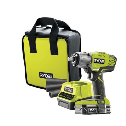 Снимка на Акумулаторен 3-степенен гайковерт Ryobi R18IW3-120S,18V,2Ah, 5133003574