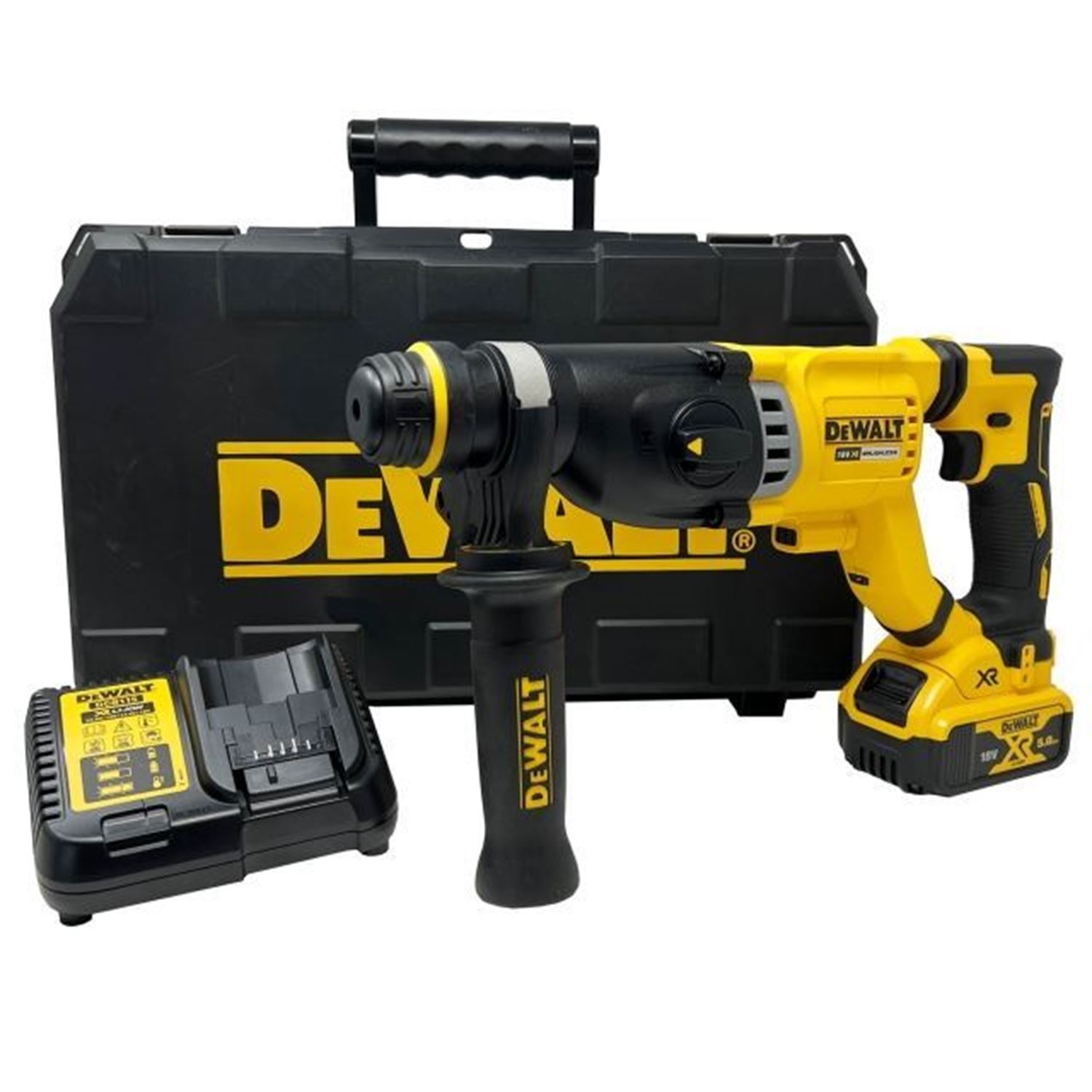 Снимка на Акумулаторен перфоратор DEWALT DCH263P1-QW , 1 батерия 18V x5.0Ah ,Зарядно,Куфар