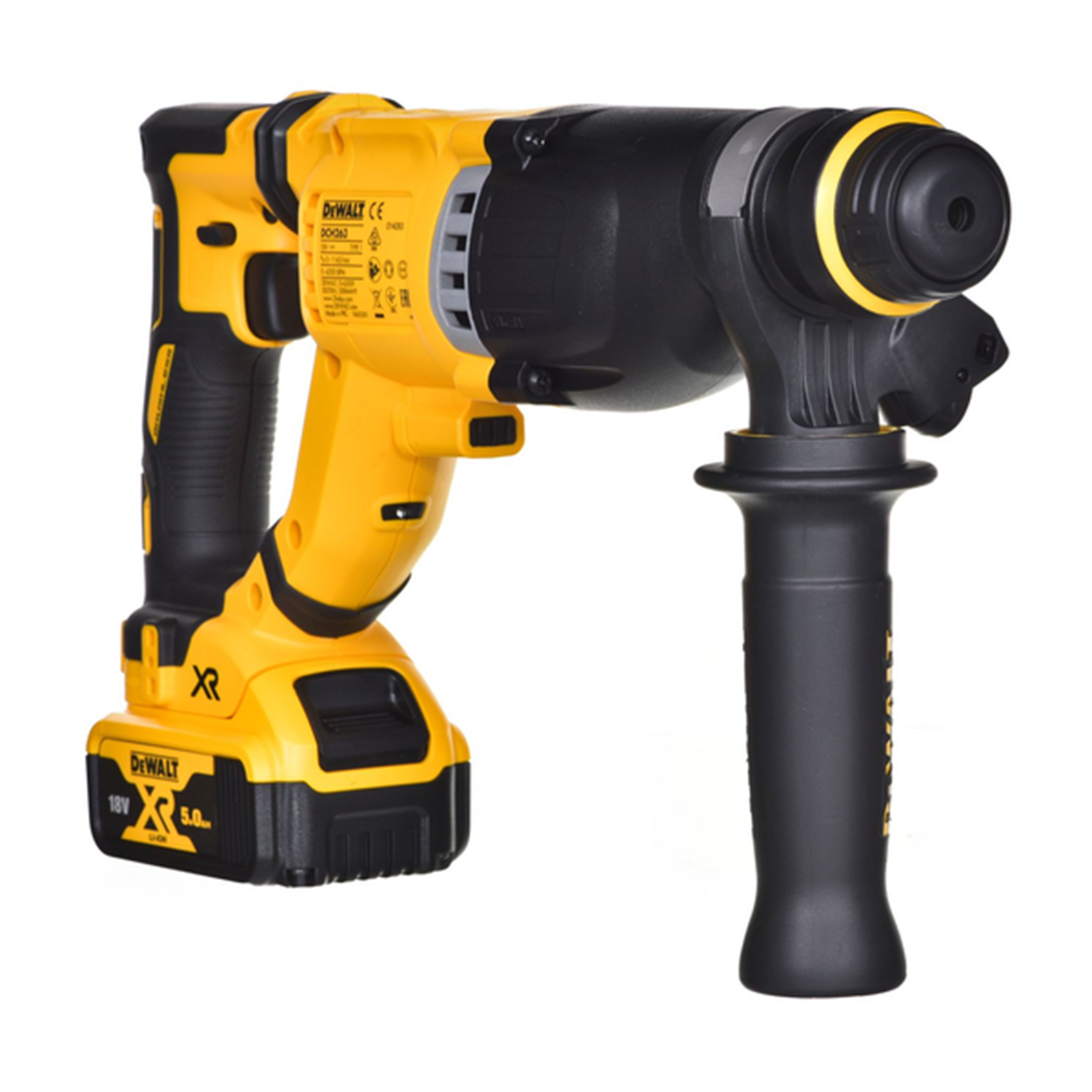 Снимка на Акумулаторен перфоратор DEWALT DCH263P1-QW , 1 батерия 18V x5.0Ah ,Зарядно,Куфар