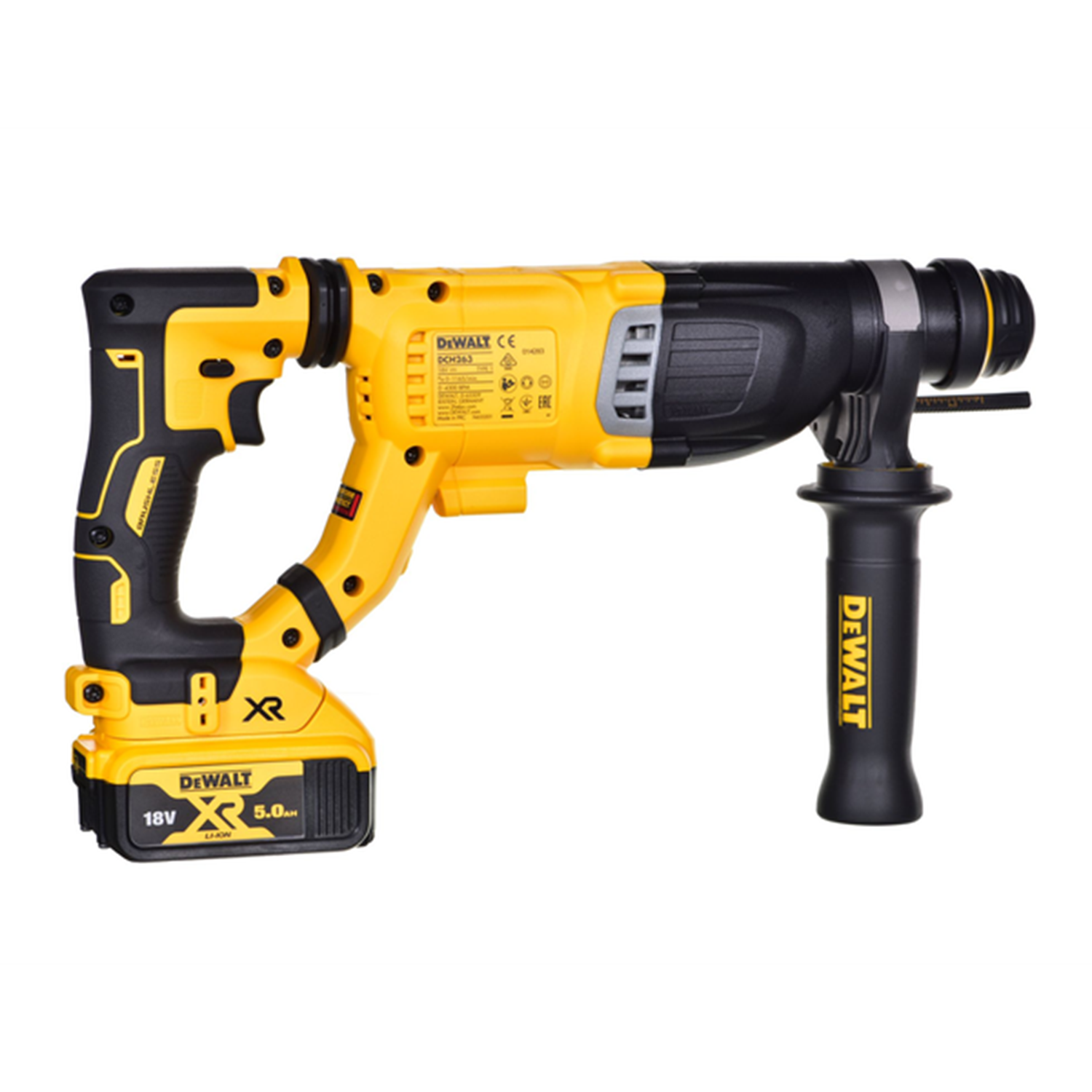 Снимка на Акумулаторен перфоратор DEWALT DCH263P1-QW , 1 батерия 18V x5.0Ah ,Зарядно,Куфар