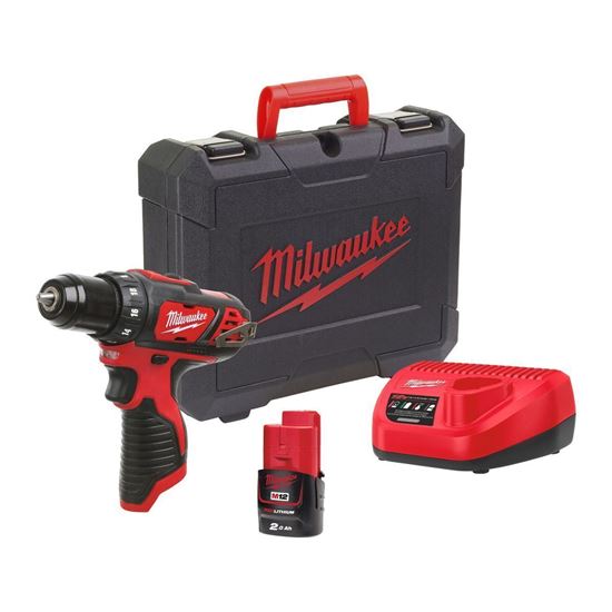 Снимка на Акумулаторен винтоверт Milwaukee M12BDD-201C,1бр. батерия M12B2 2.0Ah,зарядно C12C,куфар,4933479439