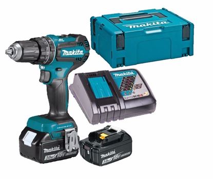 Снимка на  Акумулаторен ударен винтоверт Makita DHP485RFJ,2x3.0Ah,Зарядно,Куфар
