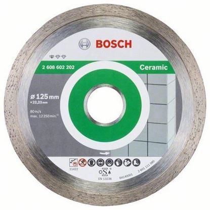 Снимка на Диамантен диск за рязане керамика Standard for CERAMIC 125 x 22,23 x 7.5 mm, 2608602202