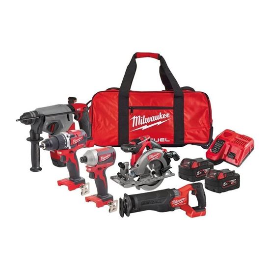 Снимка на Акумулаторен сет 5 инструмента Milwaukee M18PP5B-502B,4933479541