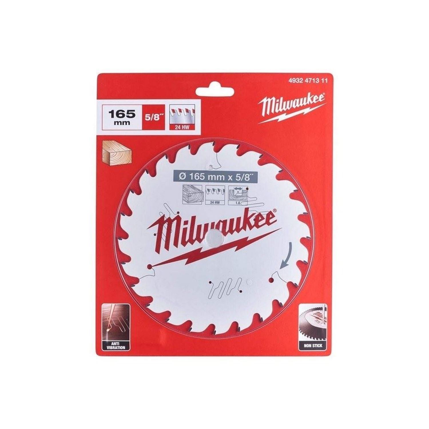 Снимка на Циркулярен диск за дърво Milwaukee 165x5/8"x1.6x24-зъба 4932471311