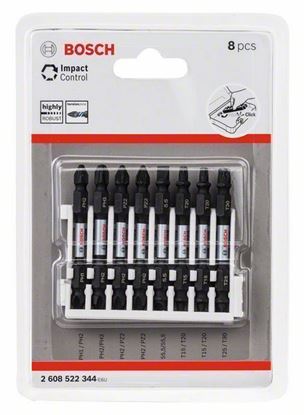 Снимка на Двустранни битове Impact 65mm, PH1-PH2, PH2-PH3, PH2-PZ2, PH2-PZ2, SL1x5.5, T15-T20, T15-T20, T25-T30,2608522344