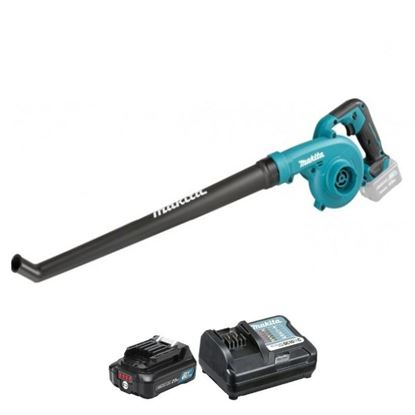 Снимка на Акумулаторна въздуходувка Makita UB101DZ,12V, 56 m/s, 2.6 m³/min, Бат. 1Х BL1021B 2.0Ah, DC10WD к-кт