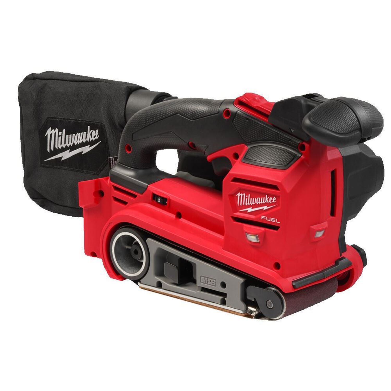 Снимка на Акумулаторен лентов шлайф Milwaukee M18FBTS75-552X ,бат. 2x M18HB5.5 5.5Ah,зар. M12-18FC, куфар, 4933479615