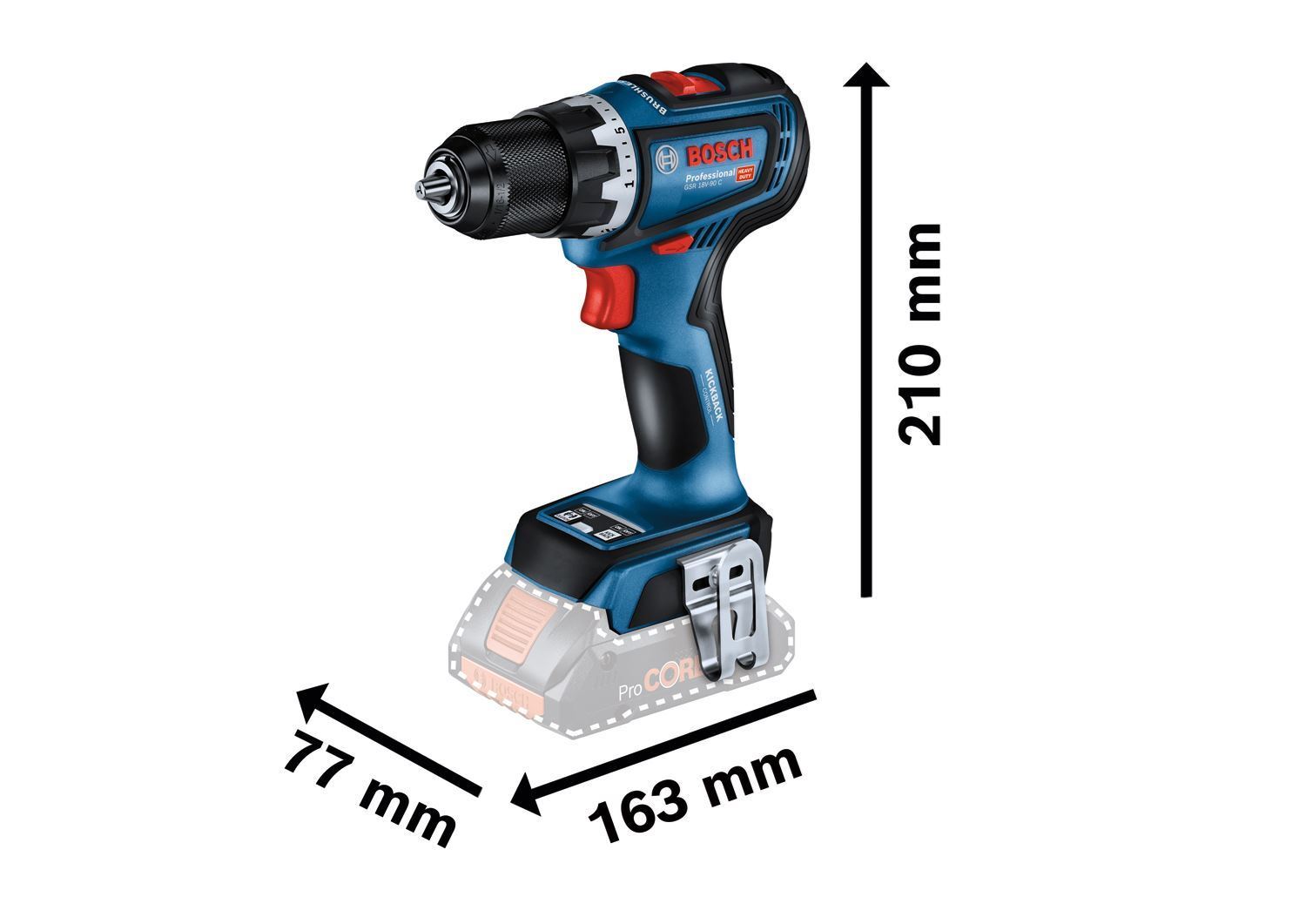 Снимка на Акумулаторен винтоверт Bosch GSR 18V-90 C,бат.2xGBA 18V 5.0Ah,зар. устройство GAL18V-40, L-Boxx 136, 06019K6006