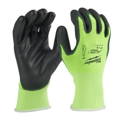 Снимка на Предпазни ръкавици с висока видимост Milwaukee HI-VIS със защита от сряз ниво-1 размер 7/S, 4932479916