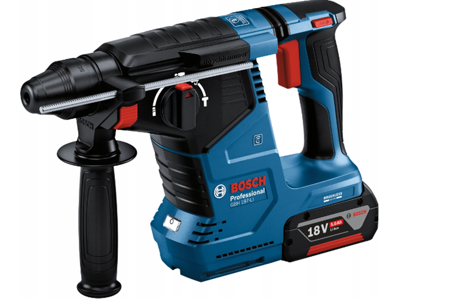 Снимка на Акумулаторен перфоратор GBH 187-Li,2х5,0Ah батерии и куфар,Bosch,0611923021 + Комплект свредла