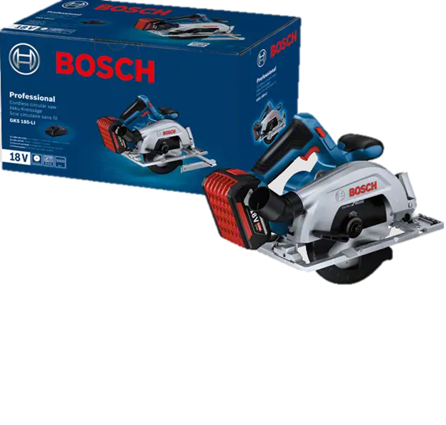 Снимка на Акумулаторен циркуляр GKS 185-Li,1х5.0Ah,Bosch,06016C1223