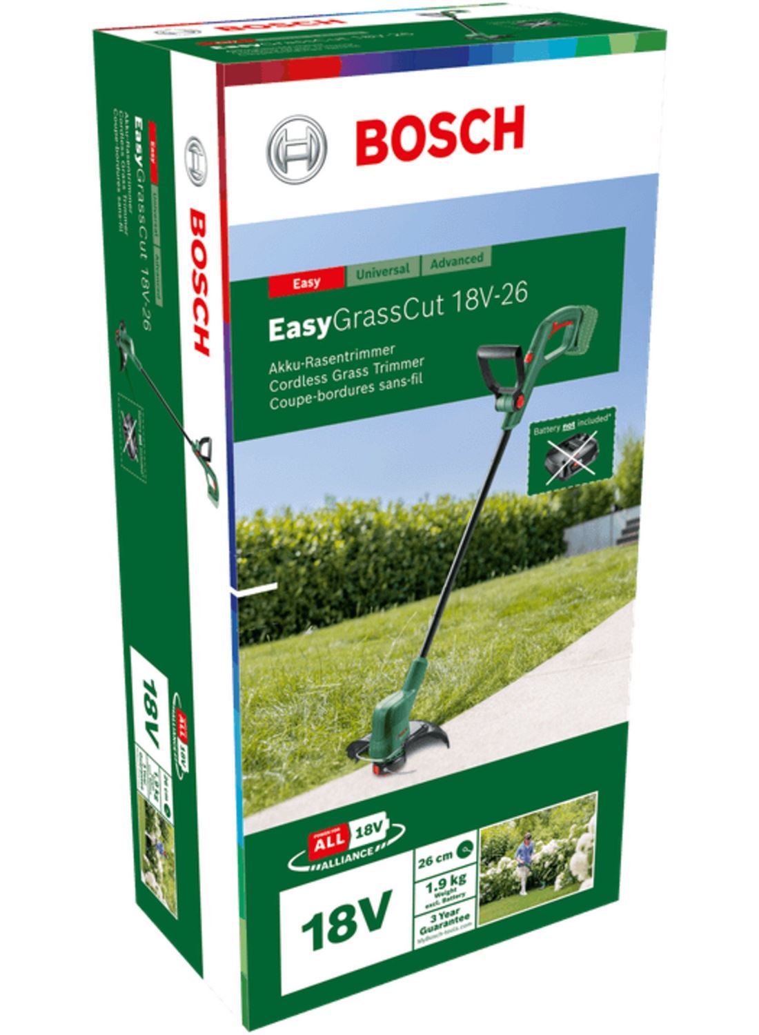 Снимка на Акумулаторен тример за трева EasyGrassCut 18V-26,(само машина),Bosch,06008C1C04