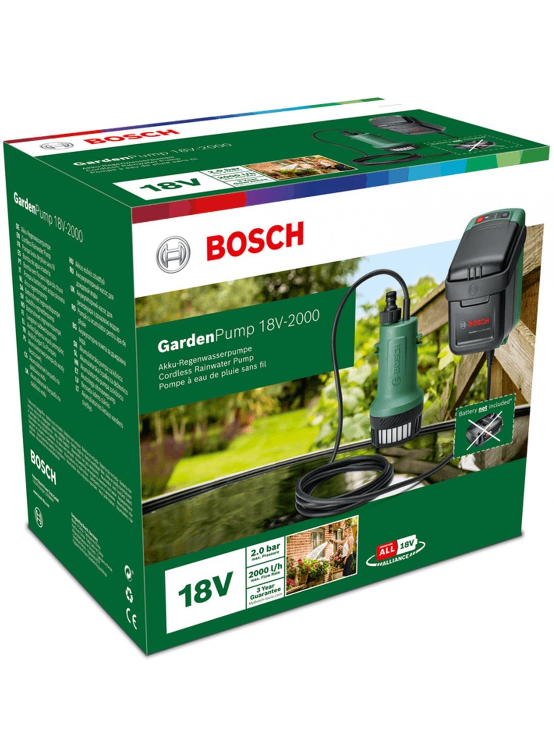 Снимка на Акумулаторна градинска помпа GardenPump 18V-2000,(само машина),Bosch,06008C4203 