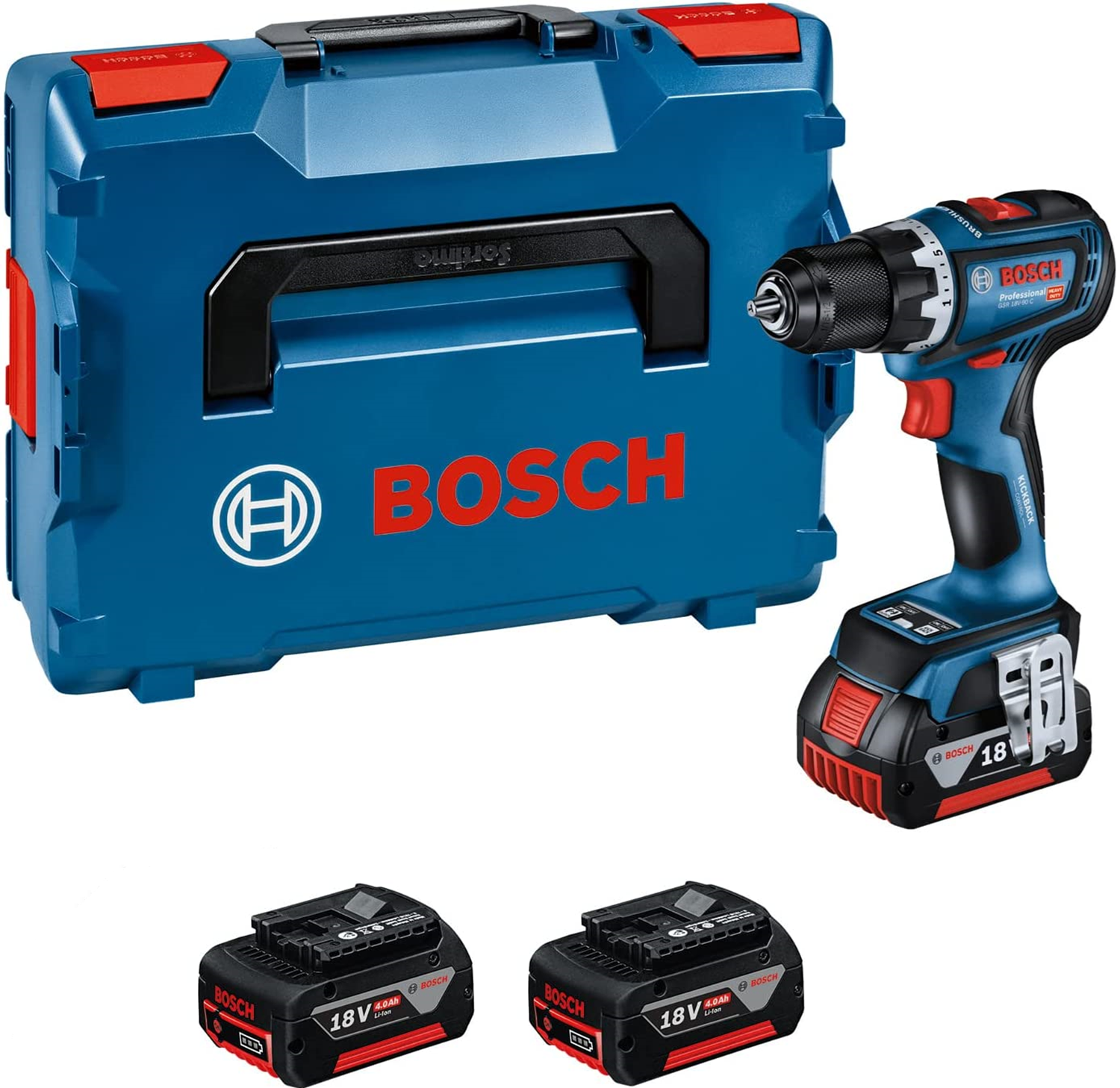 Снимка на Акумулаторен винтоверт GSR 18V-90 C,2x4,0Ah ProCORE,L-Boxx,C-модул,06019K6005,Bosch