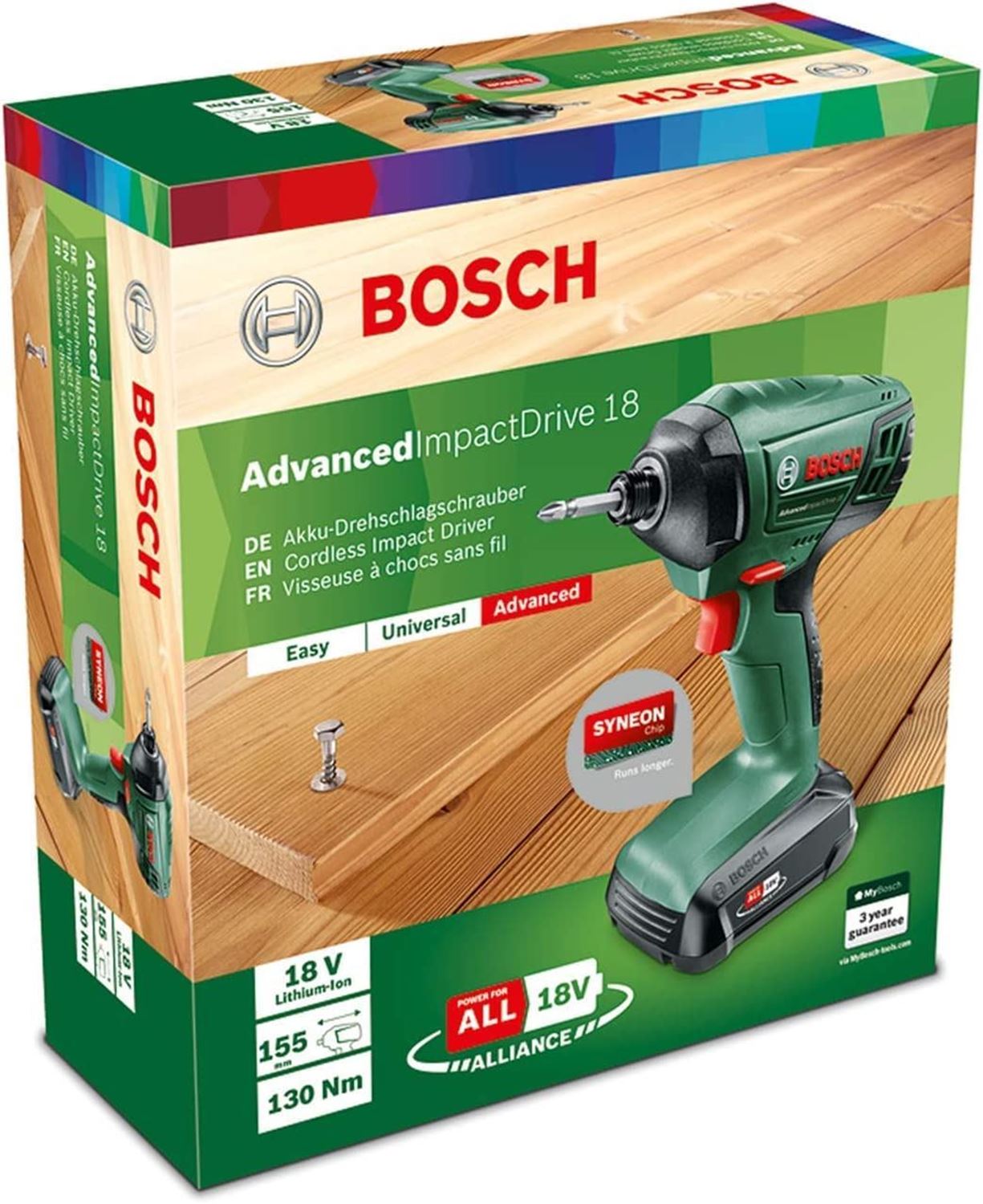 Снимка на Акумулаторен гайковерт AdvancedImpactDrive 18V,1x1,5Ah батерия,0603980302,Bosch