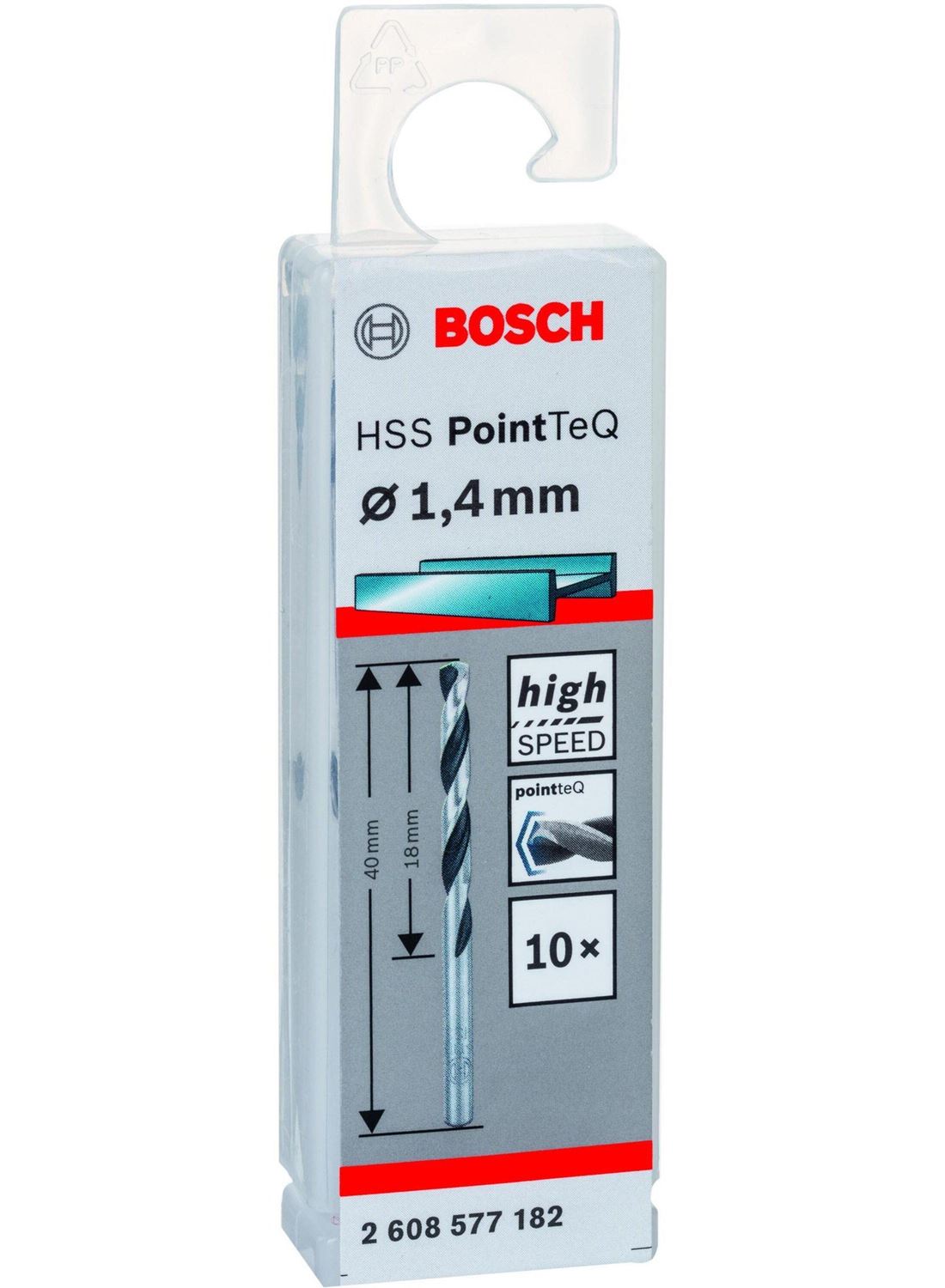 Снимка на HSS Свредло за метал PointTec 1.4mm,10 броя,2608577182,Bosch