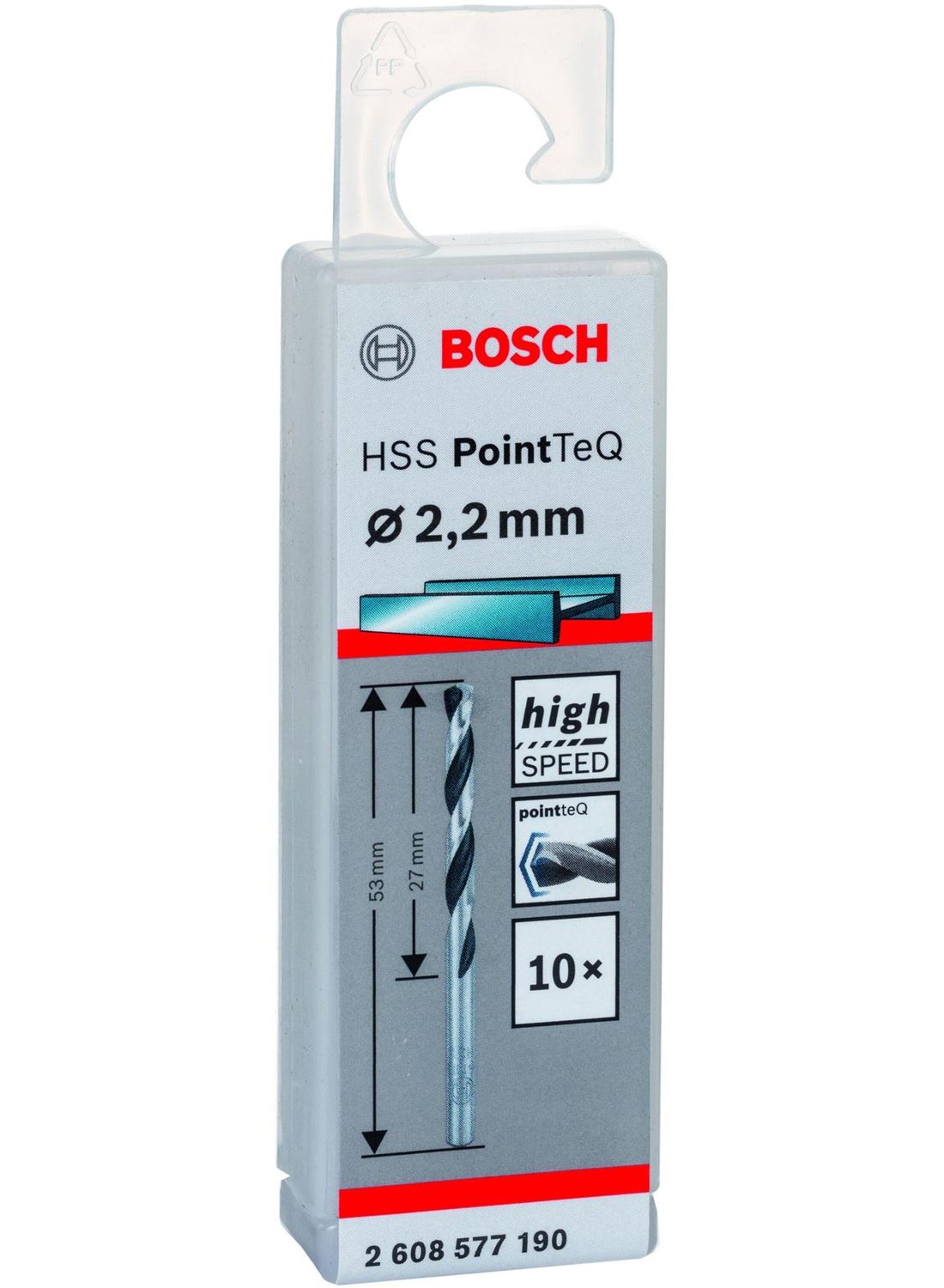 Снимка на HSS Свредло за метал PointTec 2.2mm,10 броя,2608577190,Bosch