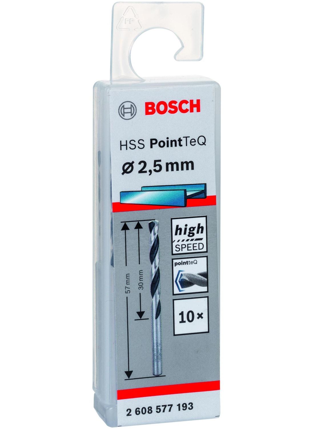 Снимка на HSS Свредло за метал PointTec 2.5mm,10 броя,2608577193,Bosch