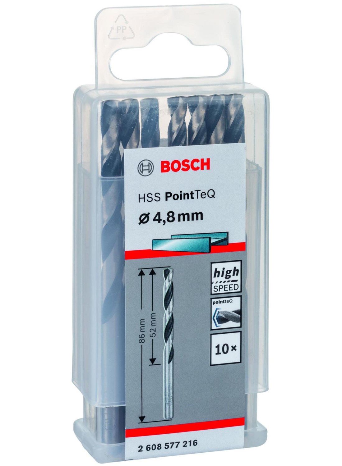 Снимка на HSS Свредло за метал PointTec 4.8mm,10 броя,2608577216,Bosch