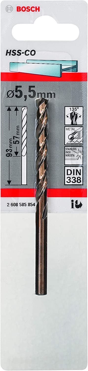 Снимка на Свредло за метал HSS-Co DIN 338 5,5x57x93 mm,2608585854,Bosch