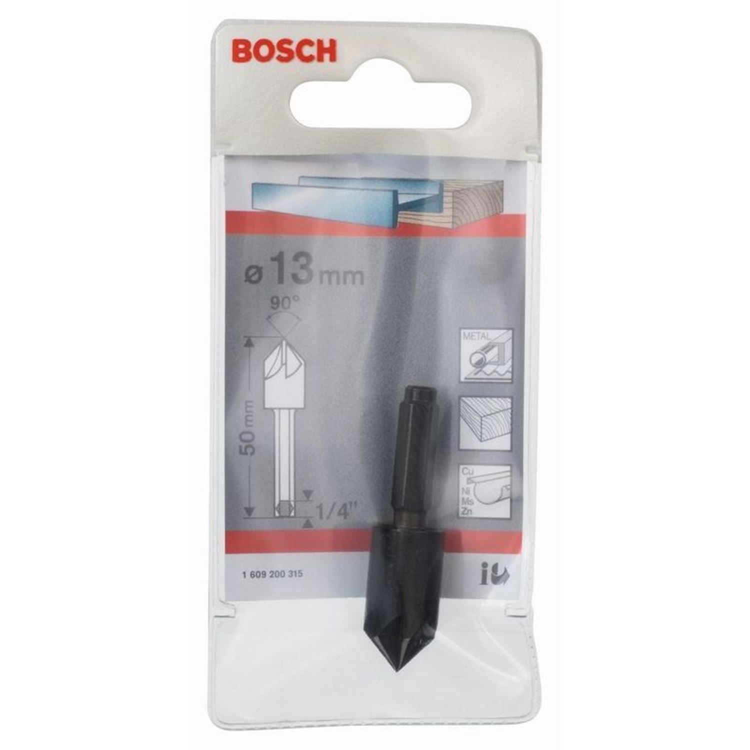 Снимка на Конусен зенкер 13,0 mm,90°,50 mm,1/4",1609200315,Bosch