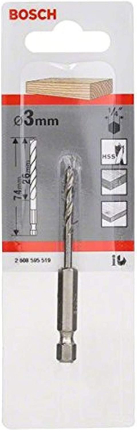 Снимка на Спирално Свредло За Дърво Шестостен 3x33x74 mm,2608595519,Bosch