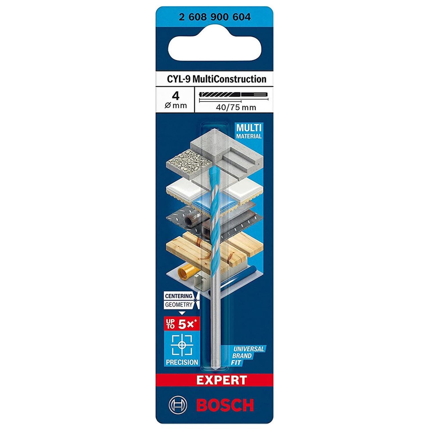 Снимка на EXPERT Универсално свредло CYL-9 Multi Construction 4x40x75 mm,d 3,8 mm,2608900604,Bosch