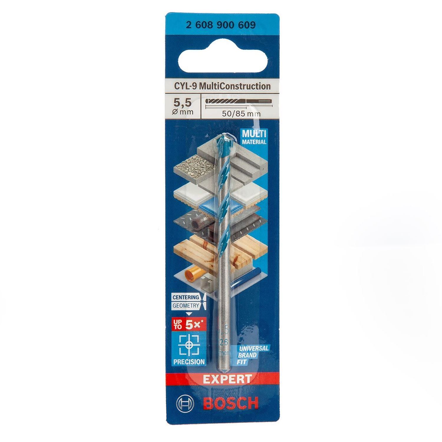 Снимка на EXPERT Универсално Свредло CYL-9 Multi Construction 5,5x50x85 mm,d 4,5 mm,2608900609,Bosch