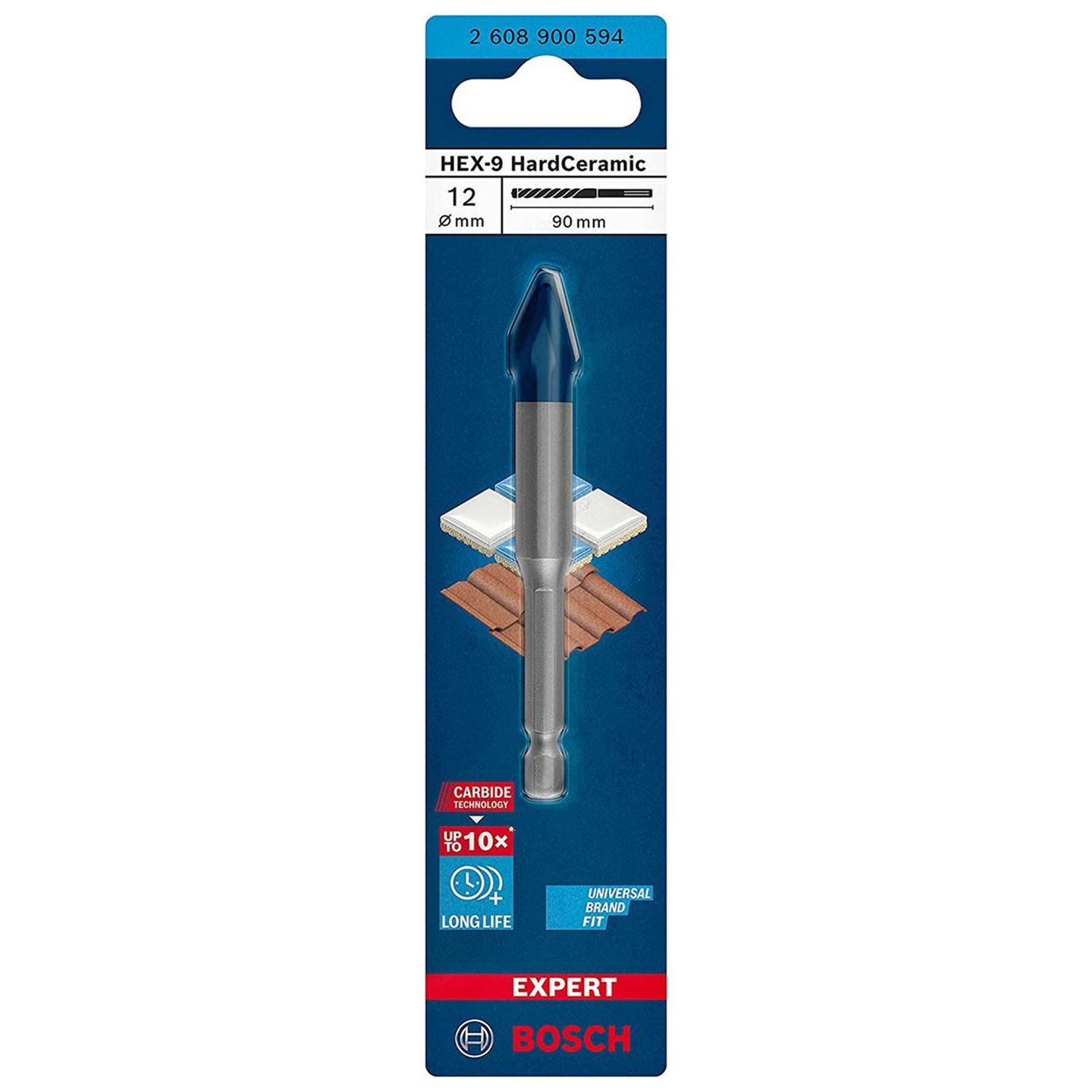 Снимка на EXPERT Свредло HEX-9 HardCeramic 12x90 mm,2608900594,Bosch