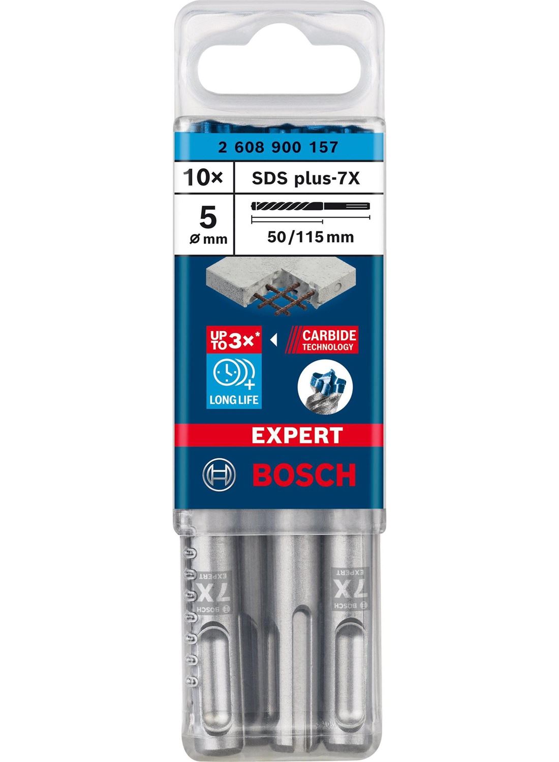 Снимка на EXPERT Свредлa SDS plus 7X  10 бр 5x50x115 mm,2608900157,Bosch