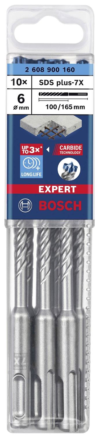 Снимка на EXPERT Свредлa SDS plus 7X  10 бр 6x100x165 mm,2608900160,Bosch