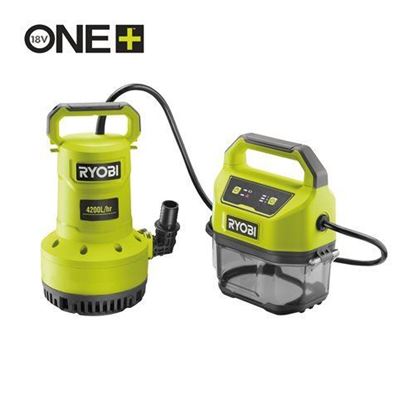 Снимка на Акумулаторна потопяема помпа RY18SPA-0, 18V, 70 Л/МИН., 8 М, 5133005778, Ryobi