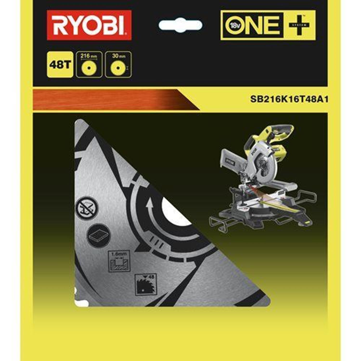 Снимка на Диск за циркуляр 216 mm SB216K16T48A1 за R18MS216, 5132003806, Ryobi