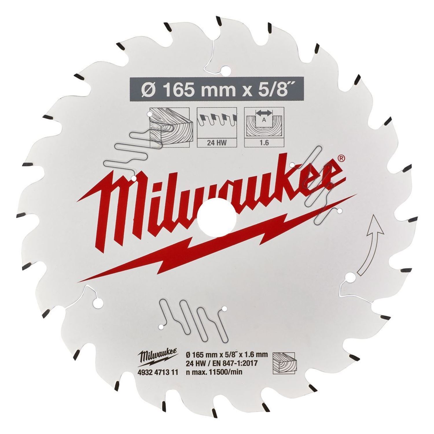 Снимка на Диск за циркуляр 165X15.87X1.6X24ATB, 4932471311, Milwaukee