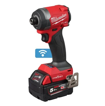 Снимка на Акумулаторен ударен винтоверт с 1/4" шестостен MILWAUKEE M18ONEID3-502X, 2 Батерии X 5Ah, 18V, Зарядно + Куфар, 4933492804